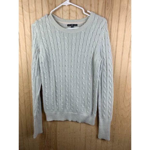 Gap Size Medium Womens Sweater Light Gray Long Sleeve Round Neck Rib Cuf… - Picture 1 of 3